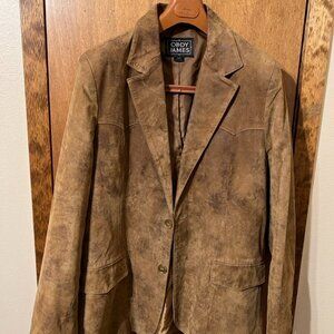 Cody James Suede Leather Blazer Western Style Jacket Brown Size 44